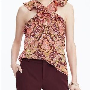 NWT Paisley Cross Neck Top